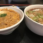 そば処 つちや - 半たぬきそばw/半親子丼