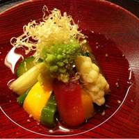 うなぎと季節料理とらや - 十五種類の野菜のお浸し