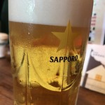 弘明寺 ホルモン yawd - サク飲みセットの生ビール