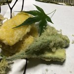 かたつむり - 白なすとおくら