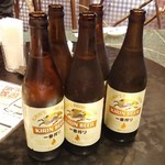 中華酒家飯店 角鹿 - ビール（一番絞り）と円卓