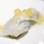 レフェルヴェソンス - アオリイカ、冷茄子、コンブチャセロリ、青柚子、河内晩柑のヴィネグレット