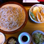 おそば屋 多聞 - 天丼（キス）とそば（普通盛）のセット