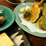 焼きナスとてんぷら、玉子焼き