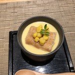 シャンパン&ワインと熟成鮨 Rikyu - 煮穴子ととうもろこしの茶碗蒸し