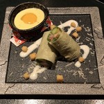 東京肉割烹 西麻布 すどう - 合鴨の湯葉巻き