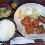 北品川 ここから - とり唐揚げ定食 ６５０円(税込)(2018年7月18日撮影)