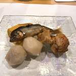 うを徳 - ②京都鹿ケ谷かぼちゃ、与論島石川小芋、琵琶湖稚鮎有馬煮、余市アンキモ