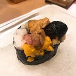 うを徳 - ⑲贅沢太巻き（渡り蟹、アンキモ、炙りトロ、ムラサキウニ、どんこ椎茸、干瓢、八町きゅうり）