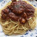 チャンプ - トマトとスパイスバッチリのカレーソース
            多分ごはんにかけてもいけますね！