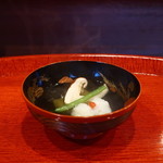 祇園もりわき - 鱧と早松茸、焼き茄子の椀物