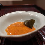 おが和 - 雲丹の塩辛 鮑の肝添え