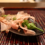 おが和 - 鷹峯唐辛子の炙りアップ