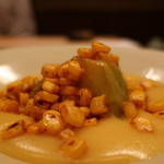 おが和 - 賀茂茄子の白味噌ととうもろこしの擦り流し仕立てアップ