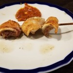 やきとん あかり - のどぶえ　150円。コリコリ食感がたまりません。