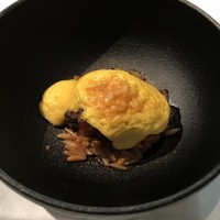 モトイ - 賀茂茄子と甲殻類のリゾーニ 細いお米みたいですが、パスタです。