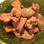 焼鳥 酉たけ - いつものレバー醤油漬け　レバーも生姜も気がつくとない　お代わりしました（笑）