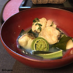 御料理 寺沢 - 本蛤に炭火焼の黒鯛､西和賀産蕨に蕗､コゴミに三陸産若芽