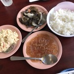 Manago Hotel - 副菜3皿とご飯