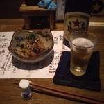 Rodiura - 中瓶ビールとお通し