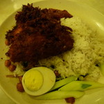 VILLAGE PARK RESTAURANT - ほんのり甘い香りでまろやかなココナッツミルク風味のライスに、深みある旨味と辛さのサンバルソースが絶品