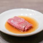 USHIGORO S. - 上ミスジの焼きしゃぶ 自家製の薬味ポン酢