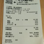 無添くら寿司 - レシート(2018.07.23)