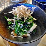 天ぷら処 こさか - ほうれん草と木の子お浸し