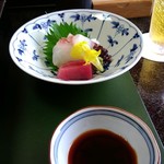 日本料理 竹茂 - お刺身鯛と鮪赤身