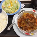 松屋 - ケイジャンチキン定食 ライス大盛り