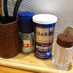 彩色ラーメンきんせい - 2018年7月　卓上の薬味たち