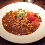 カフェ マメヒコ - ハタケマメヒコの大豆ごはんと大豆とナスのカレー(1550円)