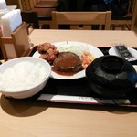 清水家 - ハンバーグ&唐揚げ定食