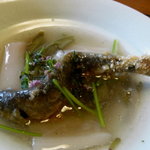 比良山荘 - 揚げ物【鮎のあられ揚げ、葛餡】