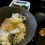 比良山荘 - 食事【鮎ご飯、赤出汁、香の物】