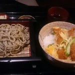 蕎麦鳥 - 日替り定食  780円(エビ丼&冷そば)