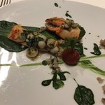 ソンブルイユ TOKYO - オマール海老のポワレ クレソンのクーリ シャンピニョン トマトコンフィ