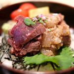 Akasaka Gosen - 天然真鯛、ナガスクジラの紅白丼 1680円