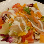 祇園 河道 - （撮影 20170725）生ハムのサラダ…食べやすい大きさに切りそろえてあります。