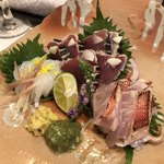 あかね - カツオ、金目、剣先盛りあわせ