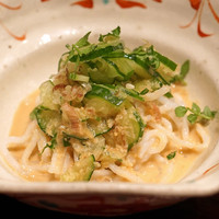 鉄板焼き いわ倉 - 魚素麺 　胡麻ダレで