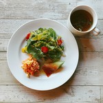 trentotto - ランチの前菜2種サラダとスープ