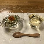 鰻はし本 - 冷椀と白ワイン