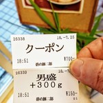 碧の豚二郎 - ニンニクらーめん碧の豚二郎‼️
      今回の食券購入は⁉️
      クーポン‼️
      ￥7️⃣0️⃣0️⃣
      男盛(+300㌘)‼️
      ￥8️⃣5️⃣0️⃣