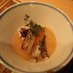 大神 - シマアジの炙り、胡麻ポン酢だれ