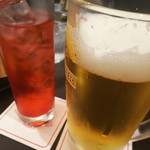 京橋モルチェ - 生ビールとざくろソーダ