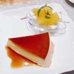 銀座 ひらやま - 2018.6.  カスタードプリン & ココナッツアイスとパインのコンポート