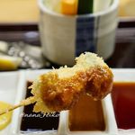 新宿立吉 - オクラと名古屋コーチン