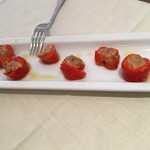 Trattoria Perla Cafe - 硬Bagna càuda -バーニャ・カウダの焼きPeperone巻き