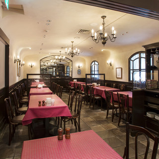A modern interior reminiscent of a French Bistro